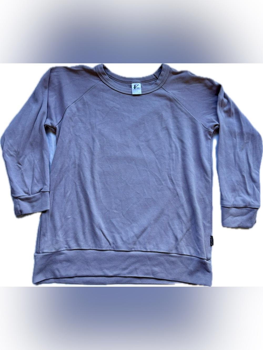 Little & Lively Mauve Pink Bamboo Raglan Pullover Sweatshirt Size 7-8
